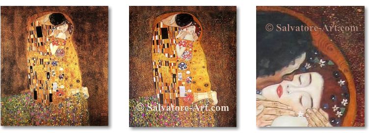 lgemlde Kopie aus Vorlage, Replikat von Gustav Klimt "Der Kuss" 